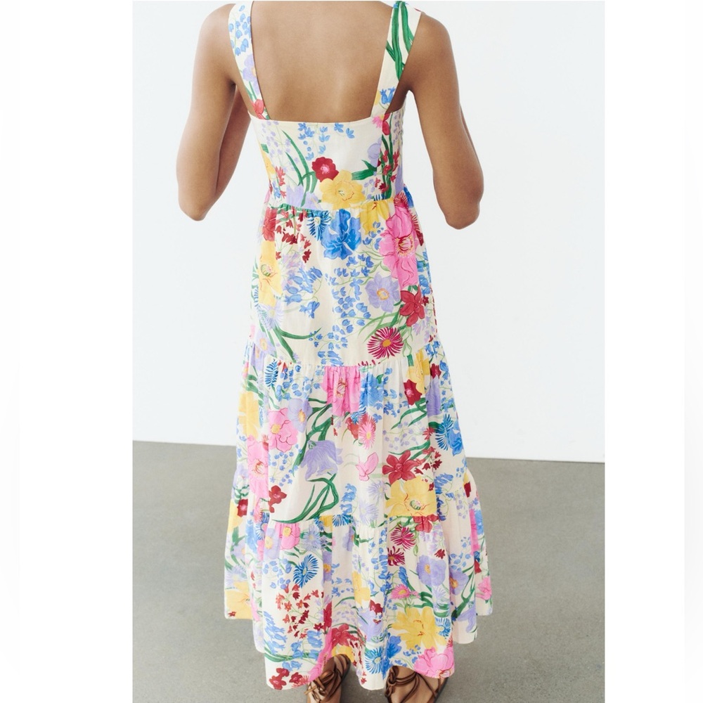 Zara FLORAL PRINT DRESS - Picture 9 of 16
